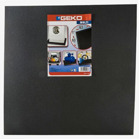 Plaque anti vibration et antichoc 63 x 63 cm – Caoutchouc expansé gris – Propriétés insonorisantes – Pour surfaces d'appui – Geko