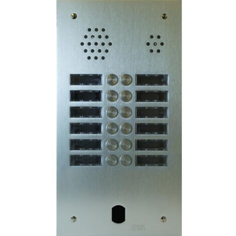 Plaque audio alu 2r 12bp 2VOICE complete URMET A83/212M