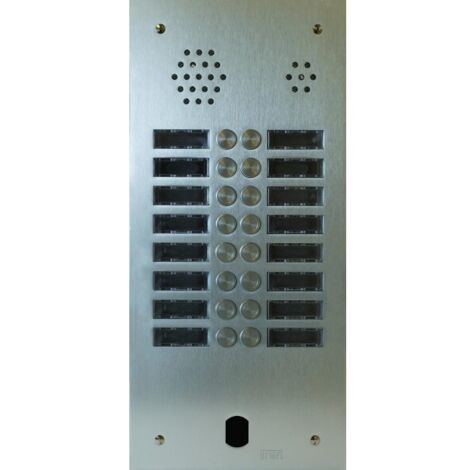 Plaque Audio Alu 2R 16Bp 2Voice Complete - Urmet Série A83 A83/216M