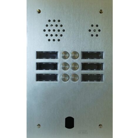 Plaque audio alu 2r 6bp 2VOICE complete URMET A83/206M