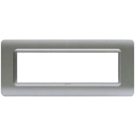 Plaque Ave SISTEMA 44 technopolymère argent mat 7 modules 44PY07AO