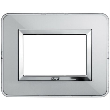 Plaque Ave Système Personnel 44 technopolymère 3-module en aluminium naturel 44P03ALS