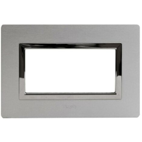 Plaque Ave Système Réel 44 en Aluminium, 4-gang, de l'aluminium, naturel brossé 44PA4ALS