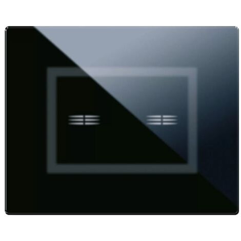 Plaque Ave tactile en verre 3 modules Pour 2 commandes cachées couleur Noir poli 44PVTC02NAL