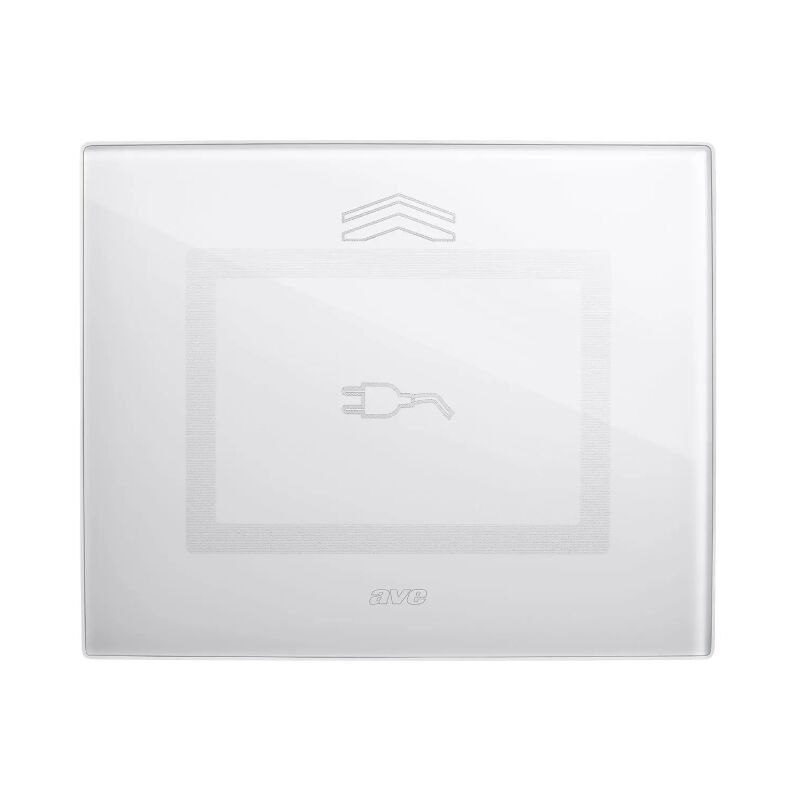 Plaque AVE tactile en verre 3 modules coulissants pour prises Système 44 Finition blanche brillante 44PVTCS3