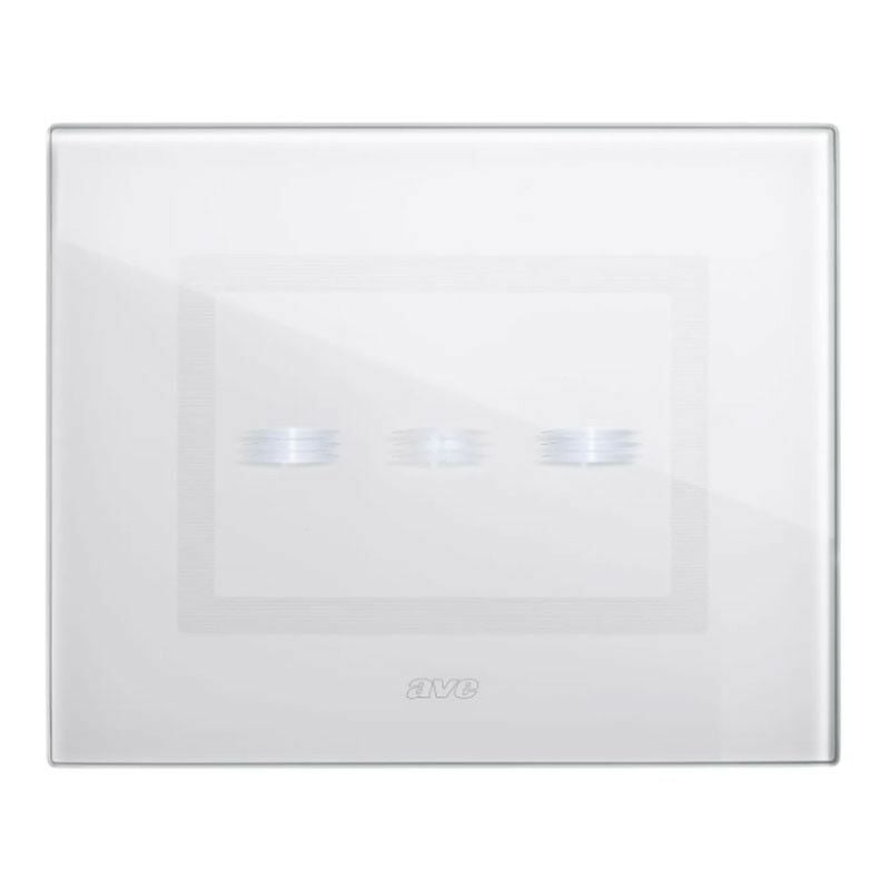 Plaque tactile en verre 3 modules pour 3 commandes cachées couleur Blanc finition polie 44PVTC3BL - AVE