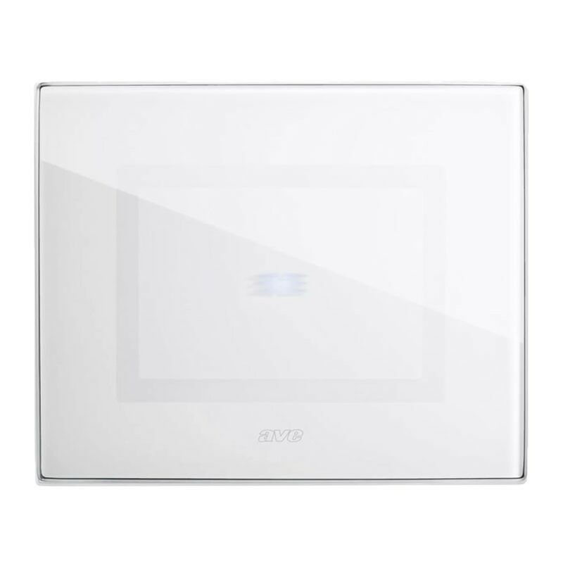 Plaque AVE Touch en verre 3 modules Pour 1 commande cachée Finition blanche polie 44PVTC01B