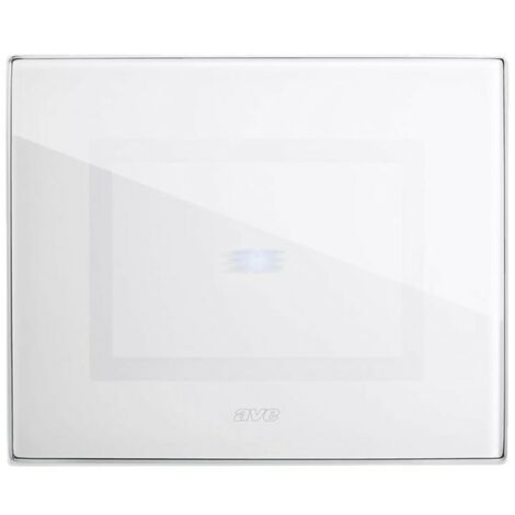 Plaque Ave Touch en verre 3 modules Pour 1 commande cachée Finition blanche polie 44PVTC01B