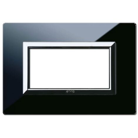 Plaque Ave Vera Système 44 en Verre 4 modules noir absolu 44PV4NAL