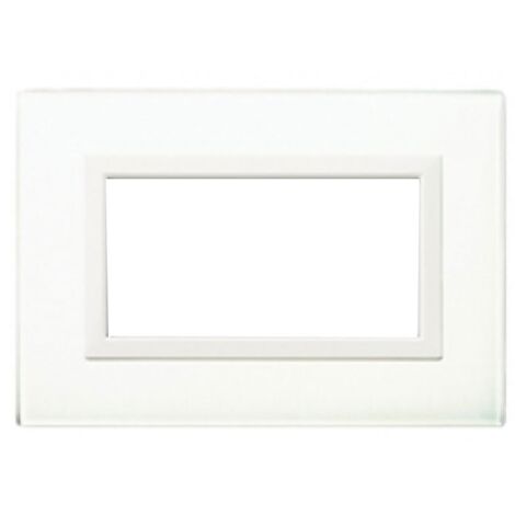 Plaque Ave Vera Vera Système 44 Verre 4 modules blanc brillant 44PV4BL