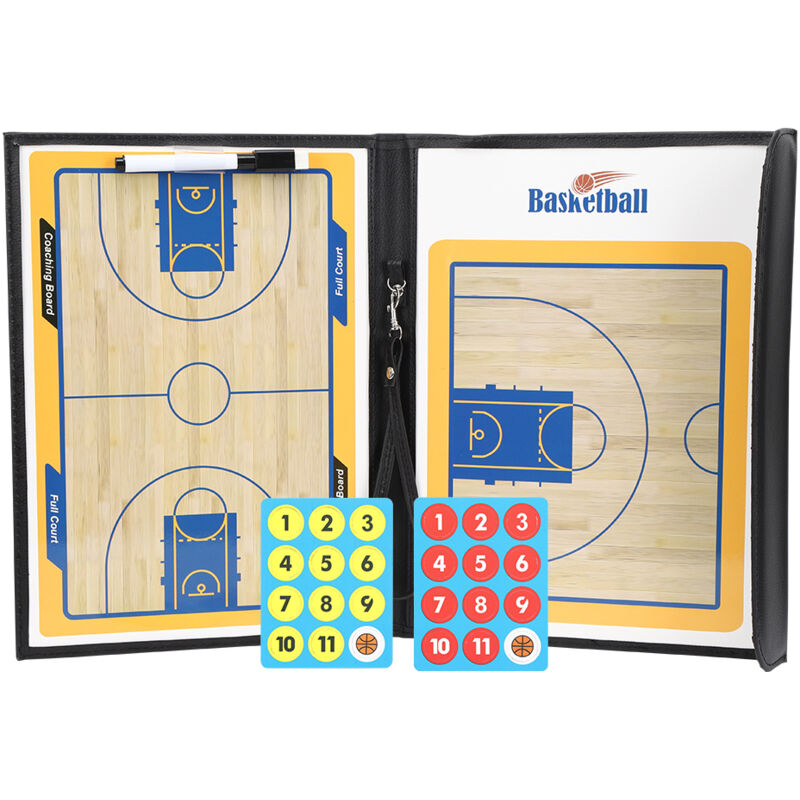 Plaque Basket-ball d'Affichage Enseignement Tactique en PU Coloré Pliant Étanche Magnétique
