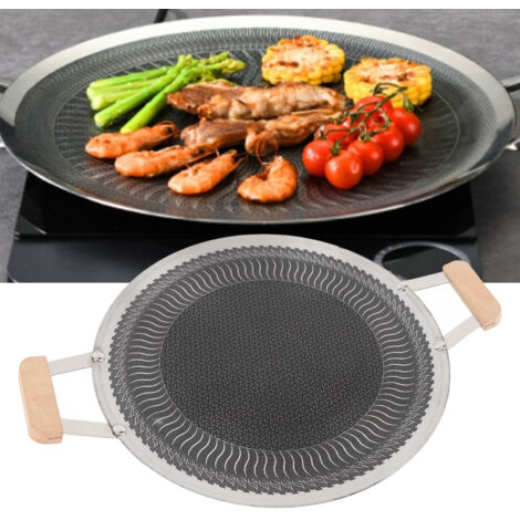 Plaque BBQ Korean Rectangulaire Antiadhésive Multisource Compatible Induction Gaz 34cm