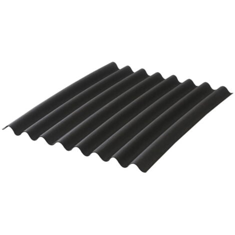 Plaque bitumée ondulée L 2 m - l 0.86 m - Coloris - Noir, Largeur - 86 cm, Longueur totale de la plaque - 2m