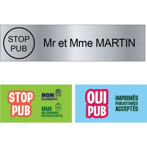 STOP PUB Boite aux Lettres Plaque Adhésive Cuivre 100x25 PAG® –
