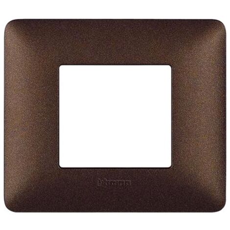 Plaque Bticino Matix 2 modules brun café AM4802TGG
