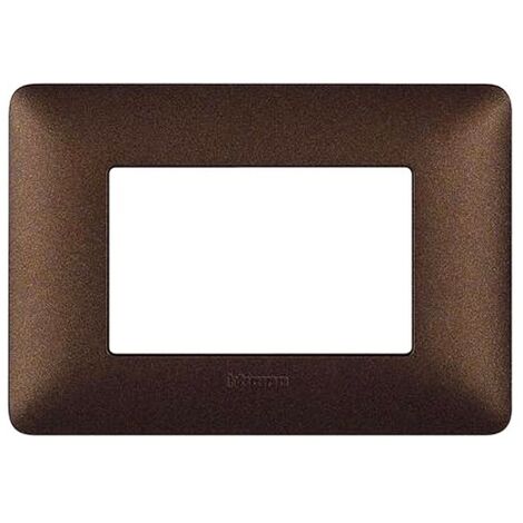 Plaque Bticino Matix 3 modules brun café AM4803TGG
