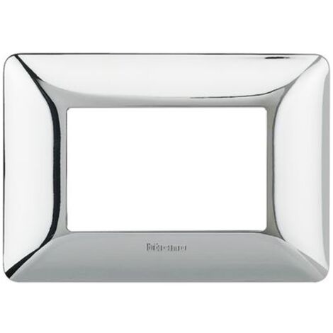 Plaque Bticino Matix 3 modules chrome brillant AM4803GRC