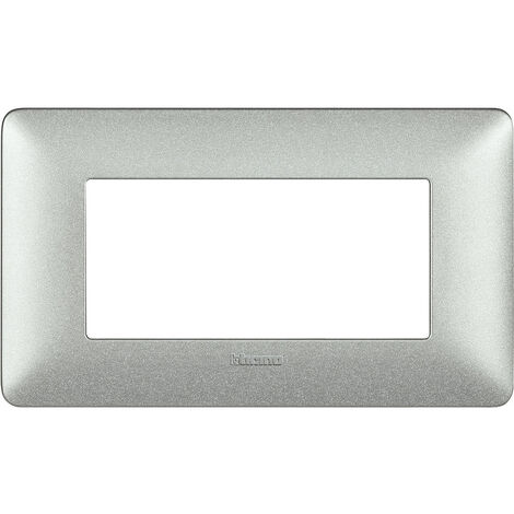 Plaque Bticino Matix 4 modules blanc chaux AM4804TBC