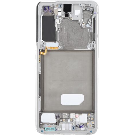 Plaque Cadre Intermédiaire de Remplacement pour Samsung Galaxy S21, Faceplate Argenté, Pièce de Réparation