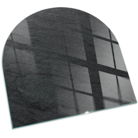 Plaque Carrée de sol en verre trempé sous cheminée protection parquet et plancher Texture surface pierre 100x100 cm