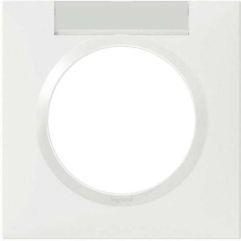 Plaque carrée dooxie 1 poste finition blanc avec porte étiquette (600942)