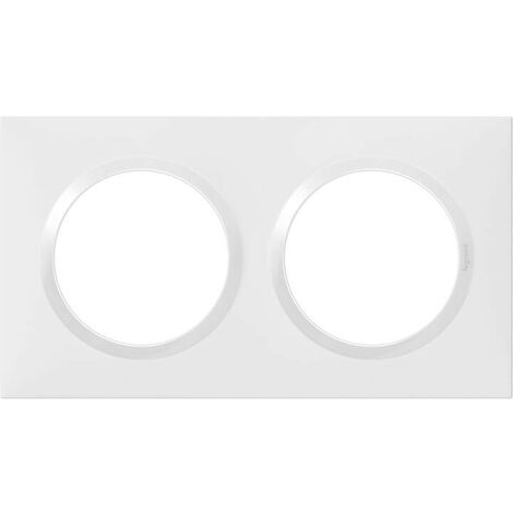 Plaque carrée dooxie 2 postes finition blanc emballage blister (600902)