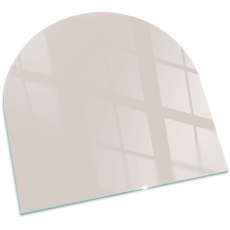 Plaque Carrée en verre trempé pour cheminée indépendante de sol avec impression Couleur Rose pâle 100x100 cm