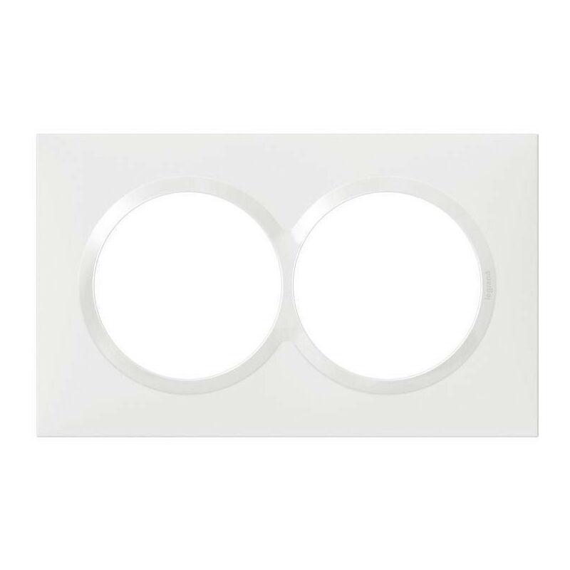 Legrand - Plaque carrée spéciale dooxie 2 postes avec entraxe 57mm finition blanc (600807)