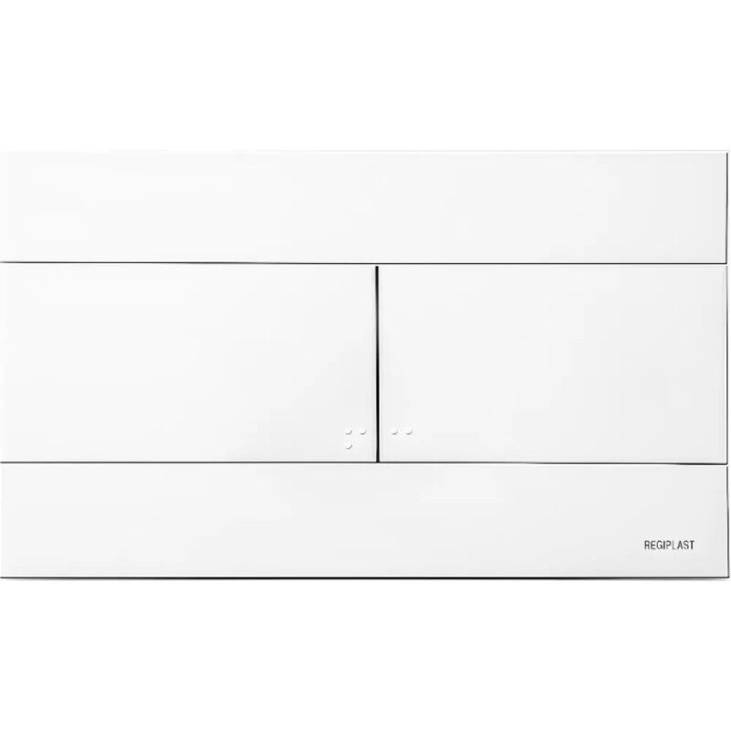 Regiplast - Plaque de commande murale double volume wc encastré, Casino Baccara, blanc