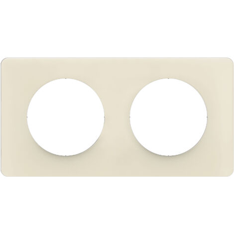 Plaque Céliane 2 postes Blanc Amande emballage GD LEGRAND CP1122