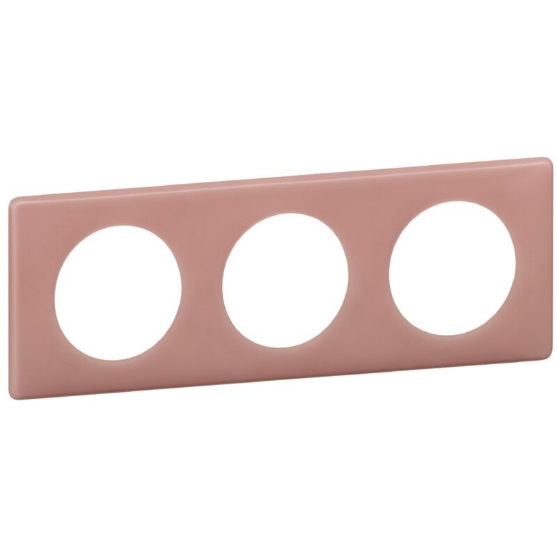 Plaque de finition 3 postes - Céliane finition Poudré Vieux Rose Legrand