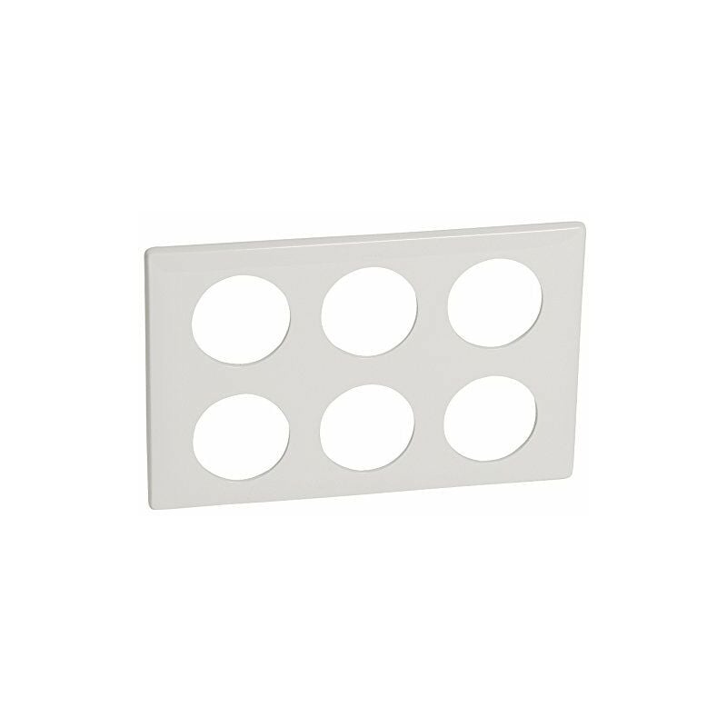 Legrand - 068609 plaque céliane laqué 2X3 postes, finition blanc