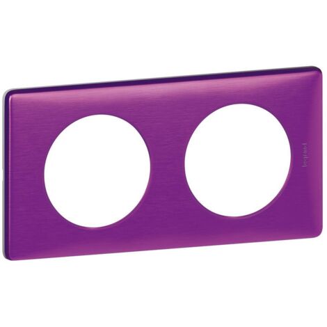 Plaque Céliane métal 2 Poste Violet Irisé LEGRAND 068712