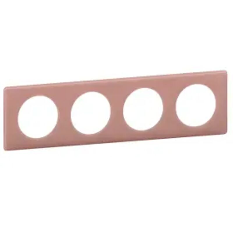 Legrand - Plaque Céliane Poudré 4 postes finition Vieux rose (066764)