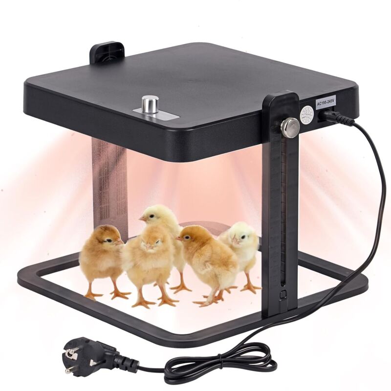 Plaque Chauffante Poussin Incubateur Poussin Chauffe-poussins Plaque Chauffante 15W Plaque Chauffante Poulets Température Réglable 45°C-70°C Plaque