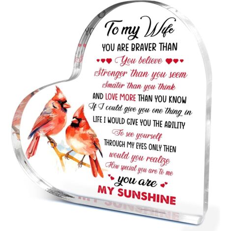 Plaque cœur acrylique, souvenir familial pour papa maman sœur ou proches（15 cm)