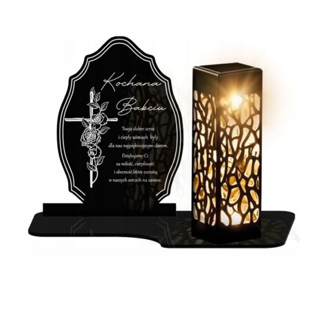 Plaque commémorative à bougie LED solaire pour la tombe de la Toussaint (Premium)