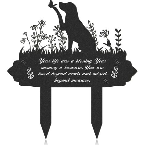 Plaque commémorative pour animaux de compagnie, stèle en métal pour chien, décoration de cimetière, piquets étanches, pierre tombale pour chien.