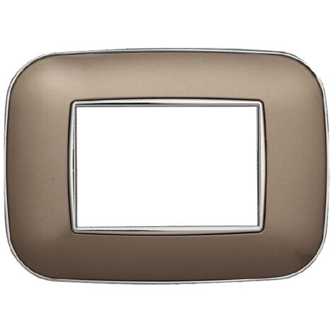 Plaque compatibles Bticino Axolute 3 modules plastique couleur bronze Orbis série Moon Ettroit AN91310