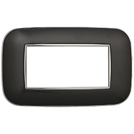 Plaque compatibles Bticino Axolute 4 modules plastique couleur acier graphite foncé Orbis série Moon Ettroit AN91407