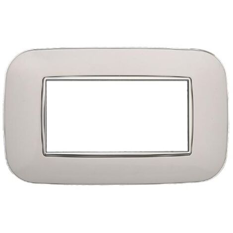 Plaque compatibles Bticino Axolute 4 modules plastique couleur blanc Orbis série Moon Ettroit AN91401
