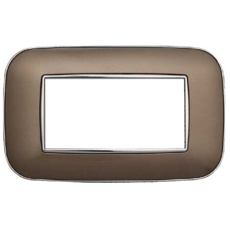 Plaque compatibles Bticino Axolute 4 modules plastique couleur bronze Orbis série Moon Ettroit AN91410