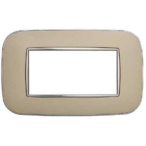 Plaque compatibles Bticino Axolute 4 modules plastique couleur sable Orbis série Moon Ettroit AN91409
