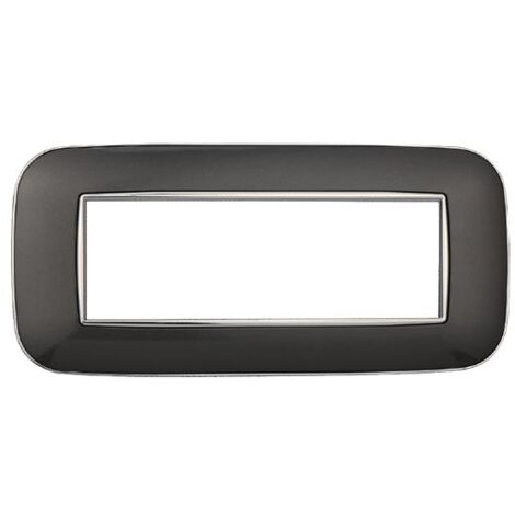 Plaque compatibles Bticino Axolute 6 modules plastique couleur acier graphite foncé Orbis série Moon Ettroit AN91607