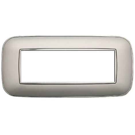 Plaque compatibles Bticino Axolute 6 modules plastique couleur argent Orbis série Moon Ettroit AN91606