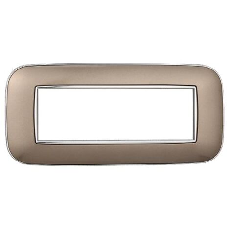Plaque compatibles Bticino Axolute 6 modules plastique couleur chrome poli Orbis série Moon Ettroit AN91613