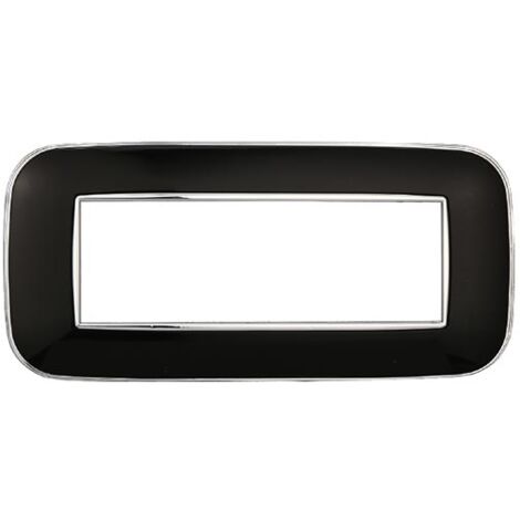 Plaque compatibles Bticino Axolute 6 modules plastique couleur noir Orbis série Moon Ettroit AN91602