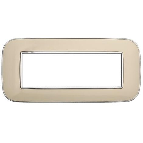 Plaque compatibles Bticino Axolute 6 modules plastique couleur sable Orbis série Moon Ettroit AN91609