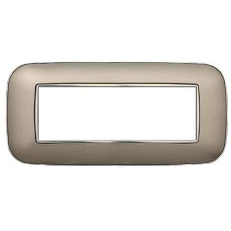 Plaque compatibles Bticino Axolute 6 modules plastique couleur titane Orbis série Moon Ettroit AN91608