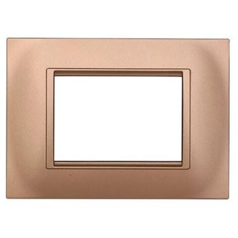Plaque compatibles Bticino Livinglight 3 modules plastique carré couleur or